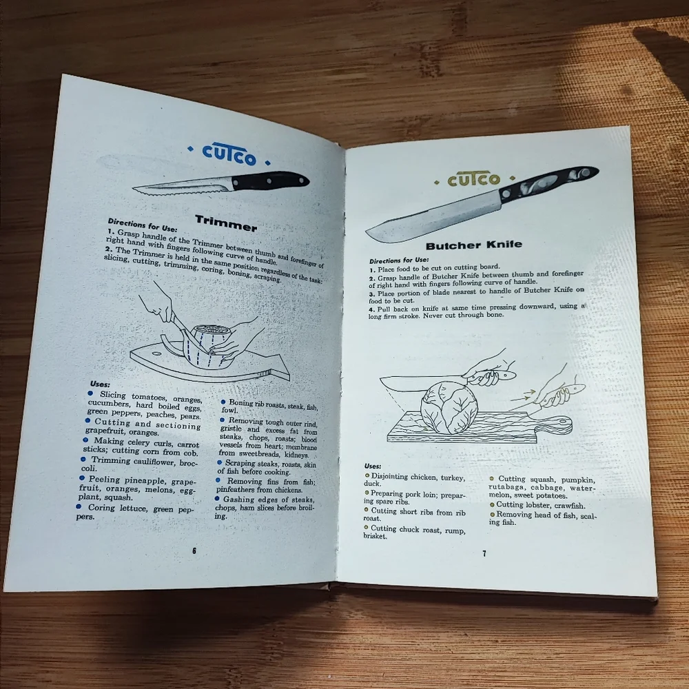 CUTCO Knife Brand Cutlery Cook Book Cuts of Meat Wear-Ever Aluminum Vintage 1961